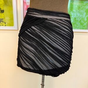 🖤 Y2K Black Sheer Mesh Ruched Mini Skirt